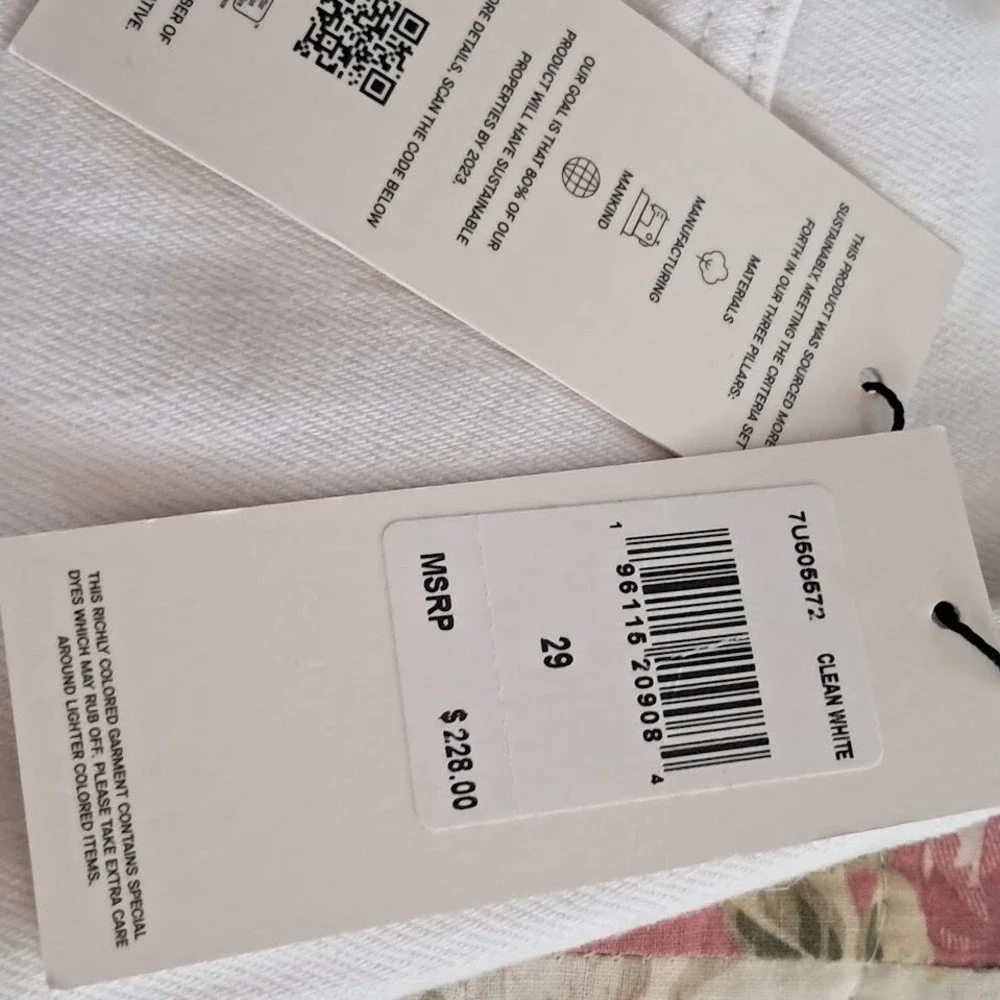 7 FOR ALL MANKIND 29‎ Megaflare High Rise Jeans Denim Clean White NWT $228